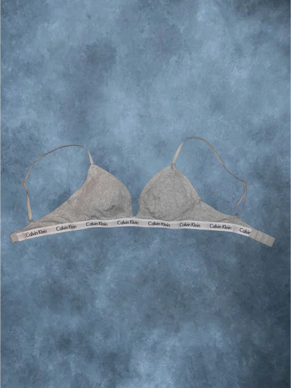Calvin Klein Light Gray Triangle Bralette with Logo Band